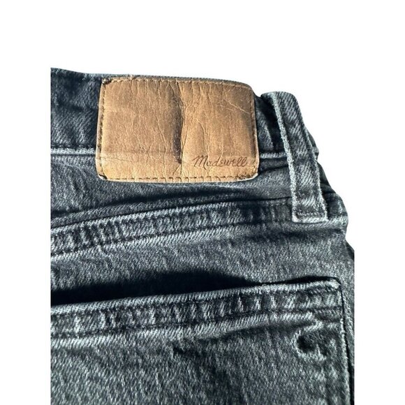 MADEWELL Women's Sz 28 Balloon Black Biscayne Wash Raw-Hem Denim Jeans - Picture 10 of 11